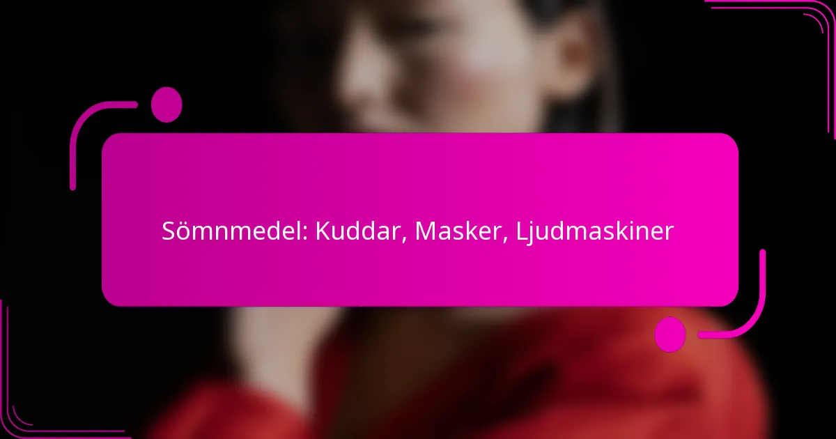 Sömnmedel: Kuddar, Masker, Ljudmaskiner
