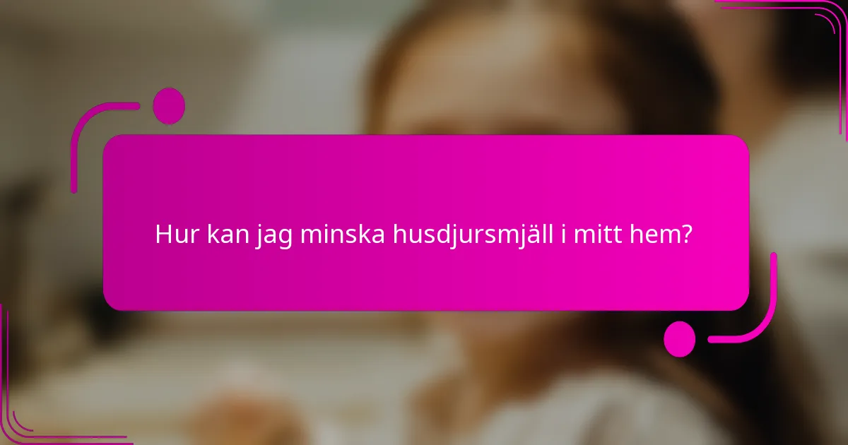Hur kan jag minska husdjursmjäll i mitt hem?