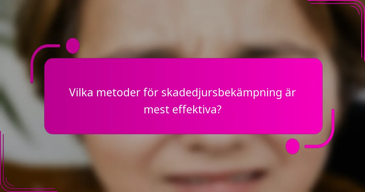 Vilka metoder för skadedjursbekämpning är mest effektiva?
